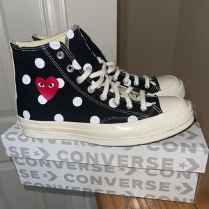 Comme des Garçons x Chuck Taylor All Star 70 Hi black polka dot